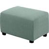 BXFUL Copri Pouf Elasticizzato Rettangolare per Poggiapiedi e Divano, Lavabile Jacquard Ottomano (Large, Fagiolo Verde)