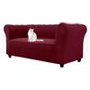 HonunGron Copridivano Chesterfield Elasticizzato in Jacquard, Copri Divano 1 2 3 Posti con Braccioli per Soggiorno, Antiscivolo, Morbido, Protezione per Mobili e Divani Curvi (Vino Rosso,2 Posti)