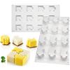 XiaoShenLu Stampo in silicone Stampo a Ciambella per Bigné,Pudding e Cubi di Ghiaccio, Muffa da Forno, 12 Fori Forma di Puzzle