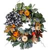 Samuliy Corona autunnale, corona autunnale, corona di Halloween, corona di zucca, corona per porta del Ringraziamento, corona per porta autunnale, ghirlande autunnali per porta d'ingresso, ghirlanda di
