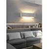 TEKHOME Applique in Gesso da Parete Bianco, Luce Indiretta Up&Down, Verniciabile, Attacco 2xE14, Lampada da Muro Moderna per Interni - GS-E06
