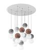 G.E.A. Luce Lampadario Moderno Gea Luce Sfera S10 Vetro Cemento Lampada Sospensione
