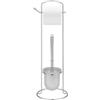 generico Set Porta Carta Igienica e Scopino WC - 16X59 cm Piantana da BAGNO Portarotolo e Scopino in Acciaio Inox - Porta Rotolo Carta Igienica Da Terra con Design Salvaspazio