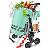 KESSER® Carrello spesa - Montascale con scomparto refrigerante, con Capacità di 56L, Caricabile fino a 50kg, Trolley e borsa a Tracolla 3in1, incl. Chip per la spesa, Pieghevole, Verde Menta