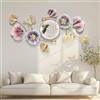 Blissio Grande Specchio da Parete, Moderno Specchio Decorativo, Design 3D Metal Ginkgo Biloba - Perfetto per Soggiorno, Camera da Letto, Bagno o da Parete d'Ingresso (Colore Colorato, 150cm)