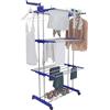Arreditaly Stendibiancheria A Rotelle Stendino A Torre Verticale In Acciaio E ABS 4 Piani Ripiani Pieghevole Modulabile Salvaspazio Con Ali Richiudibile Biancheria Interno 169 x 75.5 x 63.5 Cm (Blu)