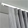 X-PROFILES Binario per Tende Arricciate - Installazione a Soffitto e Parete - Movimento tenda manuale (NO corda) - Alluminio dim. 17x26 mm. - Completo per l'installazione (BIANCO 220 CM)
