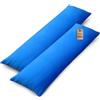 NatureMark Confezione da 2 federe per cuscini in jersey, per dormire lateralmente, cuscino per il collo, conformi all'OEKO-TEX, da 40 x 145 cm, in diversi colori e dimensioni, Blu reale