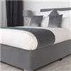 ESMENATZLS Coprirete Avvolgente Mantovana per Sommier Divan - In Lussuosa Finta Pelle Scamosciata Con Tessuto Su Tre Lati E Elastico Perimetrale Facile Da Installare (Grigio, King 180x200x48cm)