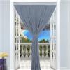 IL BOTTEGONE Tenda Antimosche per Porta Finestra a Pannello con Telaio in PVC, 100 x 220, Moschiera con Corde a Pallini per Esterno Interno Fili a Caduta - (Grigio)
