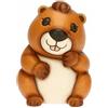 THUN, Marmotta Marty in Ceramica, Linea AbbracciAMI, Marmotta da Collezione, Idea Regalo per Natale, 7.6 x 7.9 x 10.4 cm