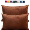 adadvo Federe Cuscini Copricuscini in Velluto per Divano Federe Cuscini per Camera da Letto Decorativi Fodere per Cuscino Divano Letto Set 2 Copricuscino Decorazione Federe per Divano letto(Brown,70x90 cm 28
