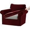 KYJSW Copridivano in Velluto 1/2/3/4 Posti, Copridivani Ektorp Elasticizzato Antiscivolo con Fodera Separata per Schienale E Federa per Cuscino (Rosso Vino,1 Posto 3 PCS)