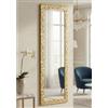 MO.WA Specchio da parete con cornice decorativa Made in Italy specchiera legno dorata oro 46x141 cm per ingresso corridoio camera da letto