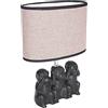Brubaker Lampada da Tavolo o da Comodino Monkey Smileys - Lampada da Tavolo con Base in Ceramica e Paralume in Tessuto - Altezza 35,5 cm, Nero Beige