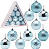 Christmas Concepts® Confezione da 10-60mm Baubles natalizi - Baubles decorati lucidi, opachi e glitterati (blu ghiaccio)
