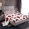 Loussiesd Set di Lenzuola per Bambini Con Coccinelle - 1 Lenzuolo Con Angoli per Entomologia, 1 Piano e 2 Federe (Matrimoniale)