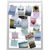 Spetebo - Portafoto con cornice in plastica, 75 x 55 cm, con fili in gomma e 20 mollette in legno bianco