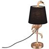 meineWunschleuchte Lampada da tavolo grande fenicottero, 42 cm, con paralume in tessuto, colore nero