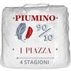 Tata Home Piumino Letto Singolo 4 Stagioni in Piuma d'Oca Piumone Doppio con Bottoni Piumino per Sacco Autunnale Invernale Misura 155x200 cm Colore Bianco