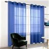 PINGSANL Tenda in Voile 200 x 300 cm Trasparenti Moderne con Occhielli Voile Moderne Eleganti per Finestre Camera da Letto Soggiorno Casa Moderna, Blu Scuro