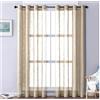HOME ZEN HOUSEHOLD LINEN TENDA 140X280 cm con 8 anelli IRIS effetto lino per interni (BEIGE)
