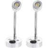 DOITOOL Lampada Da Lettura Led Per Camper 12V Con Collo Di Cigno Flessibile 2 Pezzi Lampade Da Comodino Compatte Luce Bianca 6000K Per Camera Ufficio