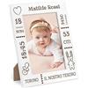 Maverton Cornice Foto - Bianca - Personalizzazione ad Incisione Laser - 20,2 cm x 27 cm - formato A5-15 cm x 21 cm - Porta Foto in Legno - Portafoto da Tavolo - per Lei - regalo di Natale - Nascita