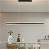 XIANHE Lampadario a Sospensione Lampada da Tavolo da Pranzo Soggiorno LED Lampadari Dimmerabile Altezza Regolabile Lampada a Sospensione per Cucina Sala da Pranzo Ufficio Lampade (Nero, L80cm)