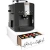Lupia - Cassetto Porta Cialde Caffè e Porta Capsule 27x33x11 cm CAFFE' RHYTHM, Contenitore Organizer per Caffè, Tè, Tisane e Zucchero, Angolo Bar in Legno Bianco Antimacchia per casa e ufficio