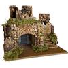 ICE TOYS Capanna Presepe Artigianale Italiana, 37x28x30 cm, Dipinta a Mano, Stile Rustico con Muschio Naturale, Multicolore (Capanna 4/IC)