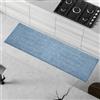 Comart - Tappeto Cucina Trama - 50x180 cm - Antiscivolo - Assorbente - Facile da Pulire - Passatoia in Poliestere Intrecciato - Resistente - Moderno - Runner per Corridoio e Entrata - Blu