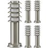 ledscom.de 5x PORU luce di bitta per esterni, IP44, griglia, 39cm, acciaio inox, incl. lampada E27 471lm, bianco extra-caldo