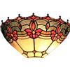 WDBZTJ Applique da Parete Stile Tiffany, Lampada da Parete in Vetro Colorato, Luce Notturna Vintage Per Soggiorno, Camera Da Letto, Bagno, Corridoio, Lampada Da Comodino, 30X20 Cm,F