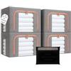 Zencasa, ordina il tuo spazio libera la 4 Scatole per Armadio Rigide con Cerniera da 66L, Set da 4 Contenitori per Armadio Salvaspazio, Organizer Armadio con Struttura in Metallo Pieghevole (66L (50x40x33cm), 4, unità)