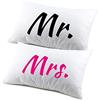 fashwork Coppia di federe matrimoniali divertenti Mr e Mrs Regalo SanValentino Anniversario Matrimonio Innamorati simpatiche