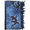 Seamar Telo Arredo Copritutto Grande Geko 210x230 cm 80% Cotone 20% Poliestere Copri divano Gran foulard con Frange Batik (Blu)