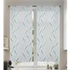 Tata Home Coppia Tende per Interni a Vetro Finestra Semitrasparenti Bianche Tende Cucina Bagno Camera Ricamate Fantasia Moderne Eleganti Con Ricamo Misura 60x240 cm Mod. MADRID Colore Verde Salvia