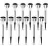 Aigostar Lampade Solari da Giardino 12 pcs: Luci Solari Esterno Giardino 6500K Luce Bianca Freddo - IP44 Impermeabile, in Acciaio Inossidabile, per Terrazza, Prato, Cortile, Vialetti