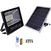 Jandei - Proiettore LED solare da esterno con telecomando, pannello solare separato con cavo da 5 metri e batteria al litio inclusa. Valido per giardino, vialetto, garage, parchi, strada, ecc.