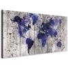 murando Quadro Mappamondo 225x90 cm 5 Pezzi - Stampa su Tela Canvas con Struttura - Quadri Componibili Moderni Soggiorno Grandi - Murale Arte Decorazioni da Parete Decori - Calcestruzzo