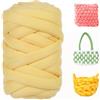 uyeoco Filato Gigante 250g Cotone Grosso Tubolare a Mano Gomitolo di Filato Chunky Yarn per Borse Coperte Cestini Nidi di Animali Domestici Artigianato Fai-da-Te(O17,5 roll(2500g))