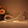GGUIUIC Nome personalizzato Lampada da notte Cuore infinito Lampada in legno Decorazione camera da letto Lampada a LED per San Valentino (Cuore infinito)