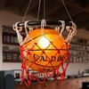 WDBZTJ Lampade A Sospensione Pallacanestro, Moderna Luce Sospesa Creativa Vetro, 12 Basketball Hoop Chandelier Per Sala Giochi Camera Letto Per Bambini Kindergarten Sala Pranzo Decor,A