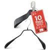 MAWA Grucce Appendiabiti Ergonomiche in Metallo, Set di 10, Ideali per Cappotti, Giacche, Blazer e Completi, Gancio Girevole 360°, Rivestimento Antiscivolo, 38 cm, Nero