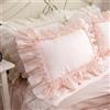 FZKun Federa per cuscino, stile shabby chic con volant in pizzo, 50 x 76 cm, in cotone vintage, lussuose ed eleganti, chiusura a busta, stile country francese (1 pezzo, color nude)