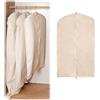 DOUZIO 100% Cotone Custodie per Abiti 2 Pcs Borsa Porta Abiti Da Viaggio, Copriabiti Da Armadio Antipolvere Custodie per Abiti Traspiranti Con Cerniera per Cappotto, Pelliccia, Giacca Di Pelle(Size:100×60cm)