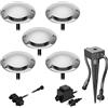 ledscom.de Lampada da terra a LED Bunda, 1 luce, con sensore crepuscolare per esterni, passabile, bianco caldo, set di 5