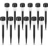 Aigostar Lampade Solari da Giardino 12 pcs: Luci Solari Esterno Giardino 6500K Luce Bianca Freddo - IP44 Impermeabile per Terrazza, Prato, Cortile, Vialetti
