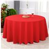 GOEXCPL Tovaglia rotonda di Natale Poliestere Per matrimoni e feste Lavabile in macchina Modello C Rosso Diametro 160 cm
